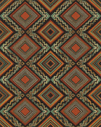 Green Brown Geometric Rug - cutout
