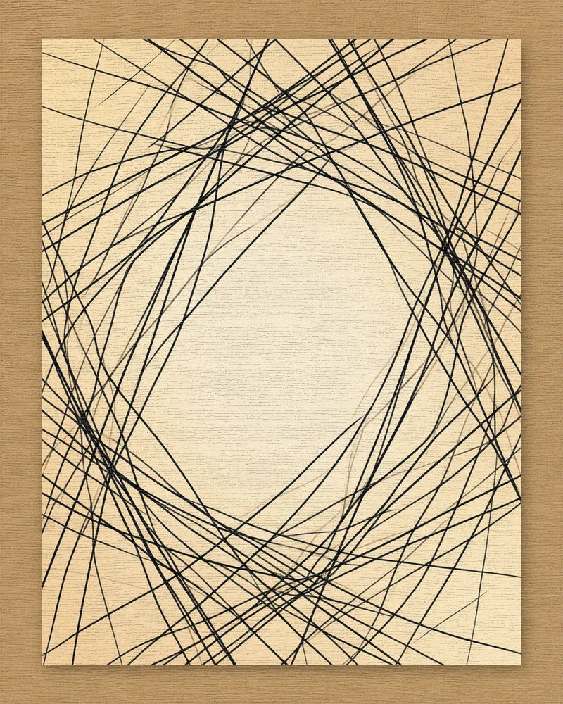 Black Cream Beige Rug - cutout