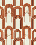 Terracotta Arch Minimalist Geometric Rug - cutout