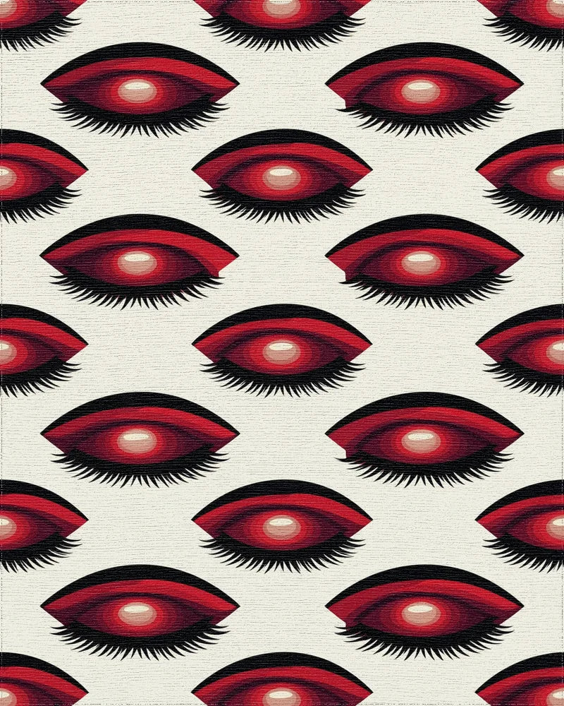 Crimson Eye Geometric Graphic Rug - cutout