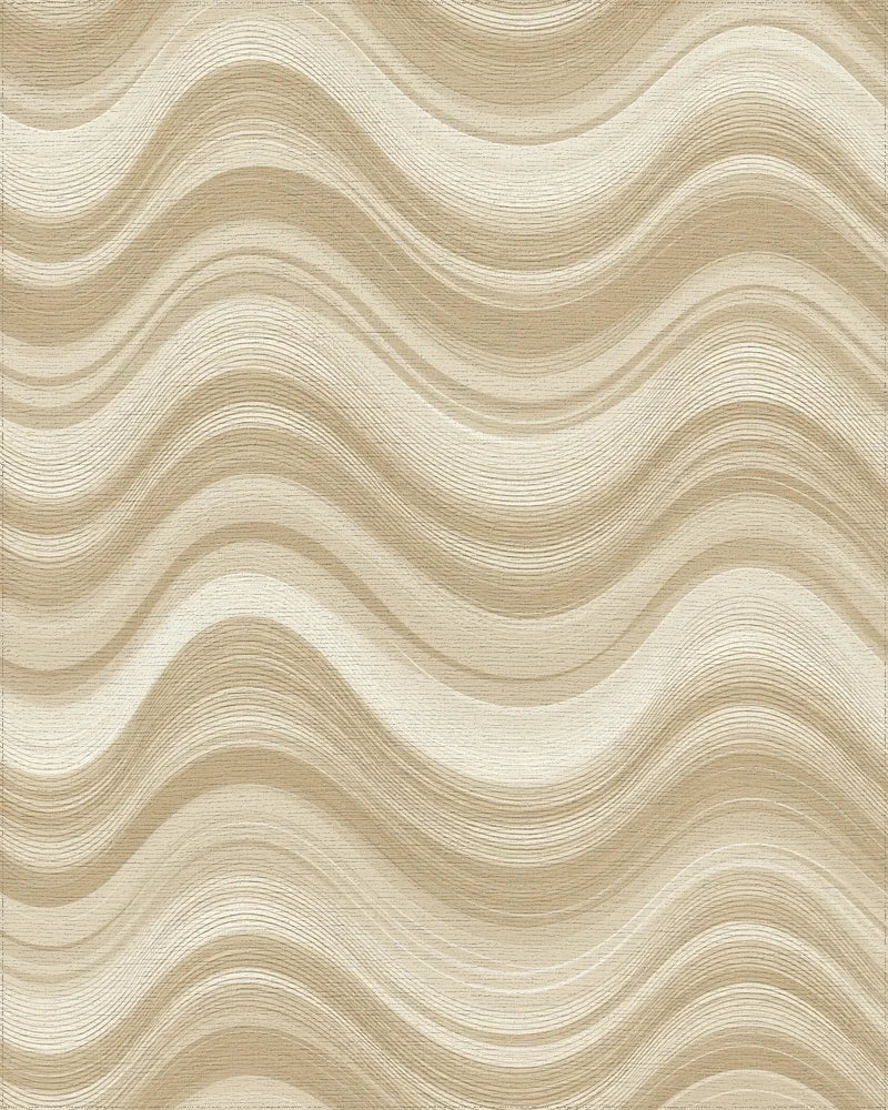 Organic Oatmeal Wave Minimalist Rug - cutout