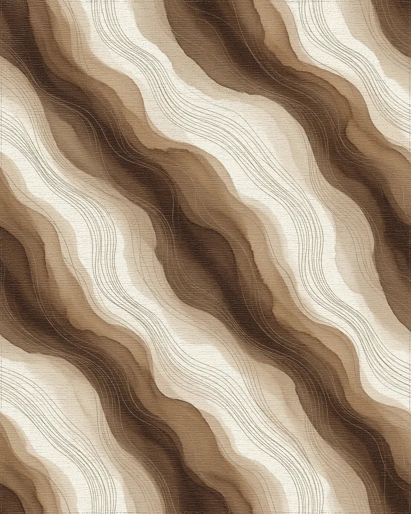 White Brown Cream Rug - cutout