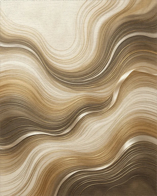 Beige Gold Minimalist Rug - cutout