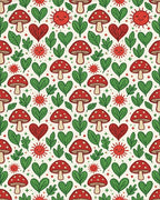 Forest Red Green Rug - cutout