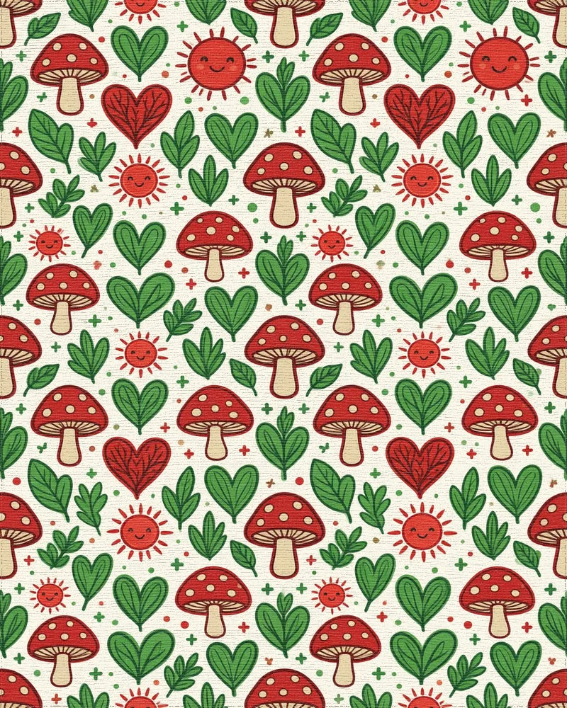 Forest Red Green Rug - cutout