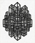 Black White Abstract Rug - cutout