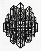 Black White Abstract Rug - cutout