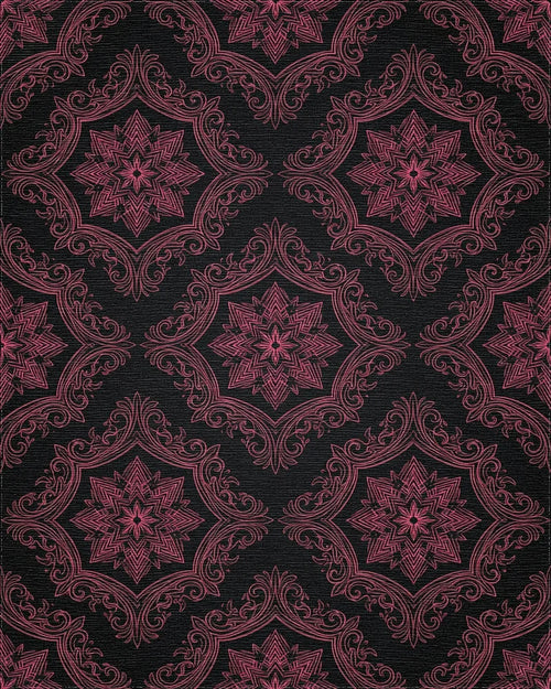 Black Pink Geometric Rug - cutout