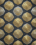 Geometric Hexagon Gold Silver Rug - cutout