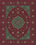 Ornate Medallion Crimson Floral Rug - cutout