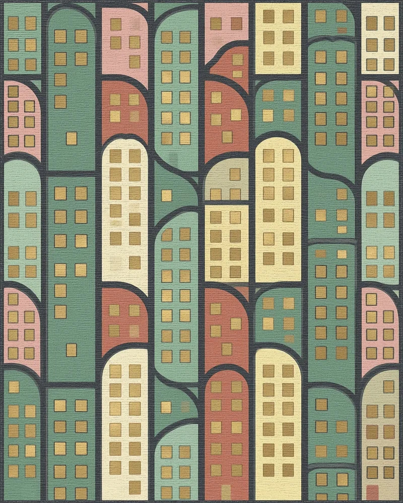 Gray Green Yellow Rug - cutout