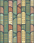 Gray Green Yellow Rug - cutout