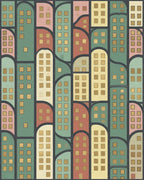 Gray Green Yellow Rug - cutout