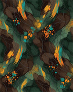 Forest Green Orange Rug - cutout