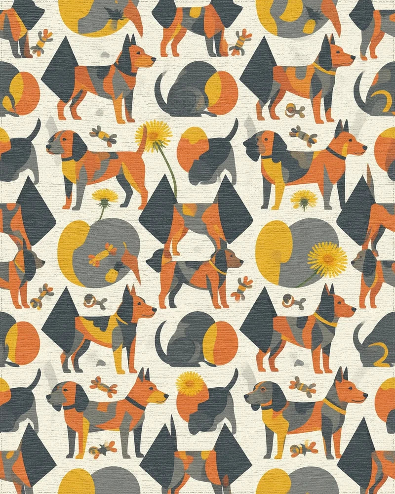 White Orange Yellow Rug - cutout