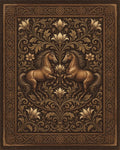 Equestrian Medallion Earth Tone Rug - cutout