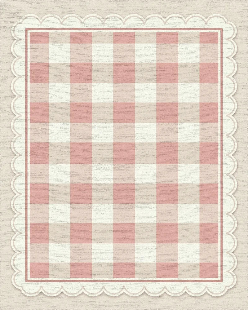 Pink Beige White Rug - cutout