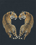 Minimalist Abstract Tiger Charcoal Area Rug - cutout