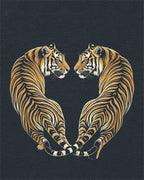 Minimalist Abstract Tiger Charcoal Area Rug - cutout