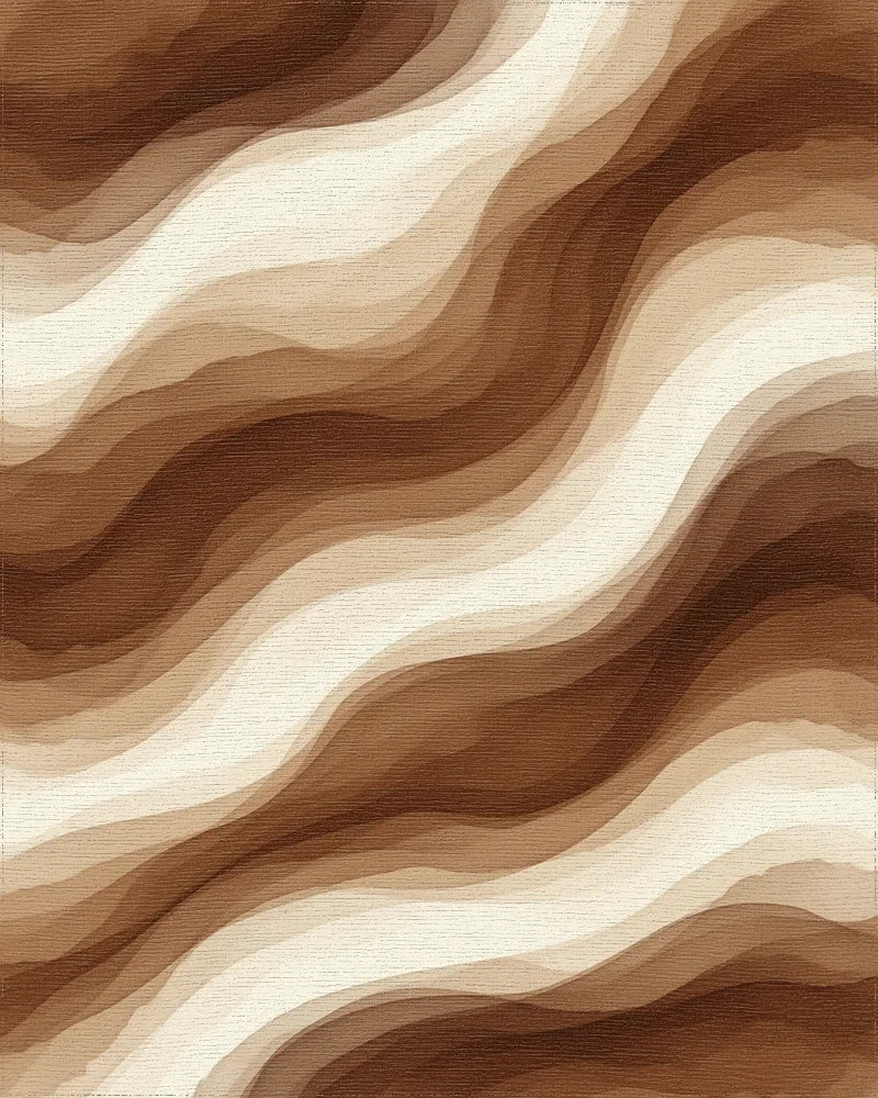 Brown White Cream Rug - cutout