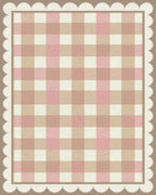 Pink Beige White Rug - cutout