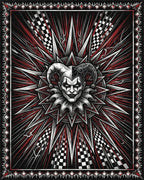 Black White Crimson Rug - cutout