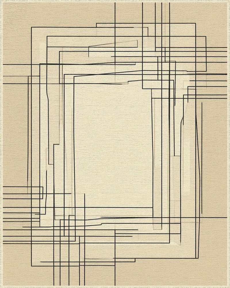 Modern Cream Beige Rug - cutout
