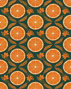 Botanical Citrus Forest Green Rug - cutout