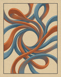 Beige Orange Blue Rug - cutout