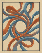Beige Orange Blue Rug - cutout