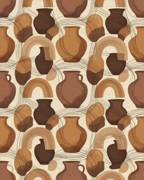 Beige Brown Geometric Rug - cutout