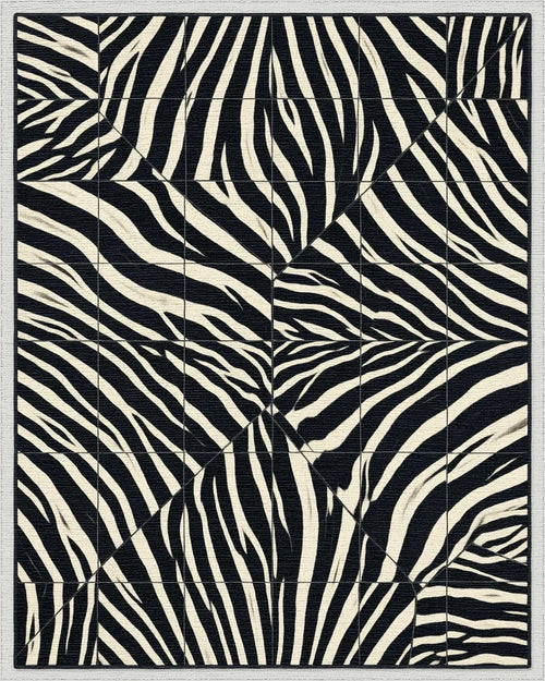 Black White Cream Rug - cutout