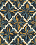 Abstract Organic Geometric Ochre Rug - cutout
