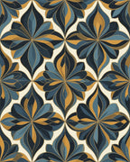 Abstract Organic Geometric Ochre Rug - cutout