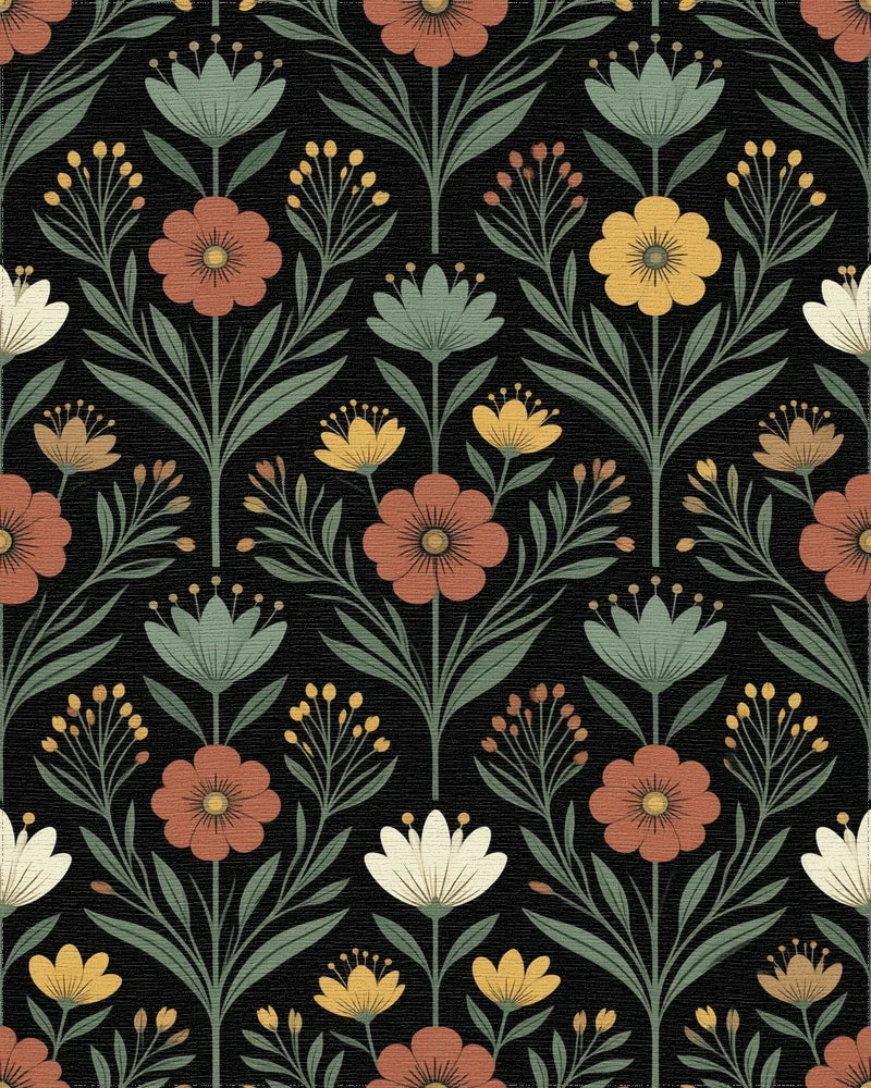 Scandinavian Black Green Rug - cutout