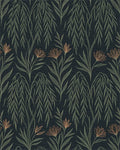 Sage Botanical Charcoal Graphic Rug - cutout