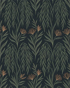 Sage Botanical Charcoal Graphic Rug - cutout