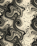 Black Geometric Space Rug - cutout