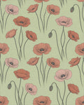 Olive Minimalist Floral Rug - cutout