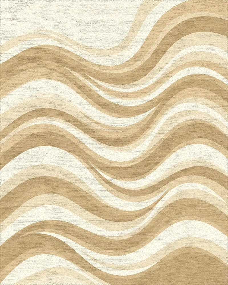Cream Beige Minimalist Rug - cutout