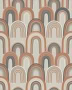 Minimalist Terracotta Arch Earth Tone Rug - cutout