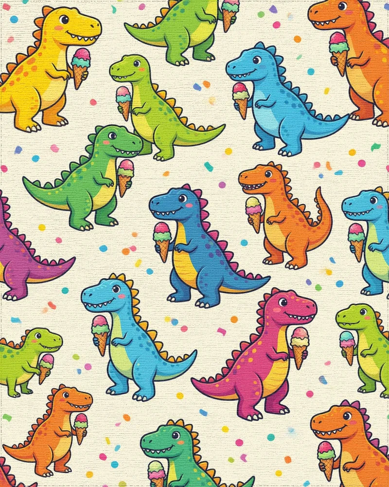 Cartoon Yellow Green Rug - cutout