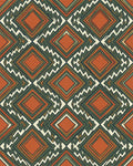 Orange Green White Rug - cutout
