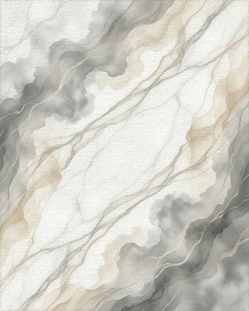 White Gray Beige Rug - cutout