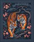 Tiger And Blossom Charcoal Area Rug - cutout