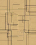 Minimalist Geometric Cream And Black Rug - cutout