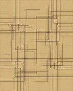 Minimalist Geometric Cream And Black Rug - cutout