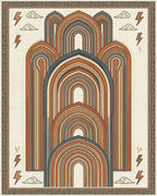 Terracotta Arch Geometric Statement Rug - cutout