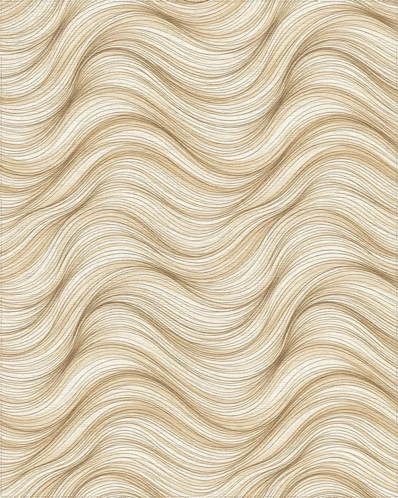 Beige Geometric Smooth Rug - cutout