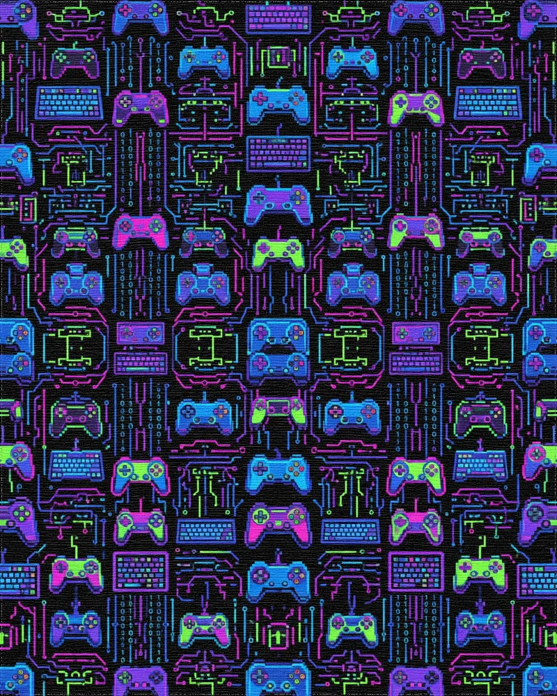 Blue Pink Green Rug - cutout
